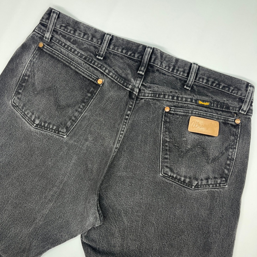 Wrangler 13MWZWK Cowboy Cut Jeans Mens 38x30 Faded Black Western Denim Straight